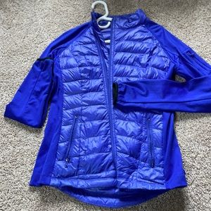 Blue athletic puffy jacket